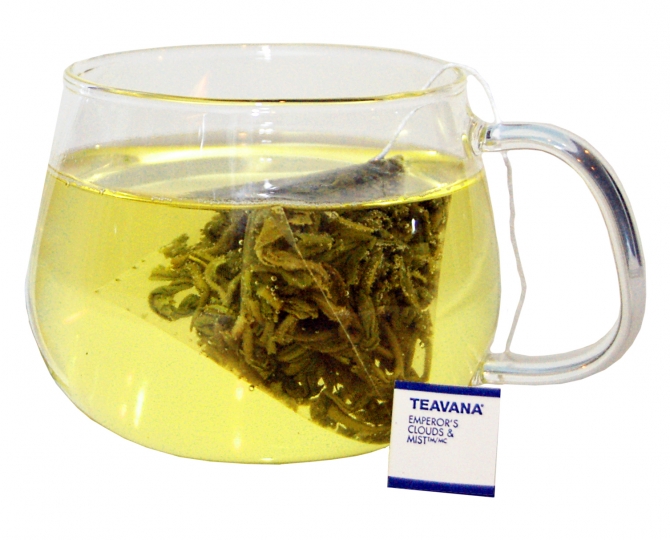 Emperors Cloud and Mist Green Tea Starbucks Teavana Brewed in Cup
