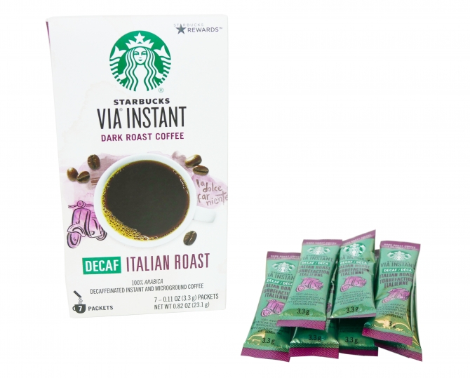 Starbucks Via Decaf Italian Roast Instant Coffee 7 Pack